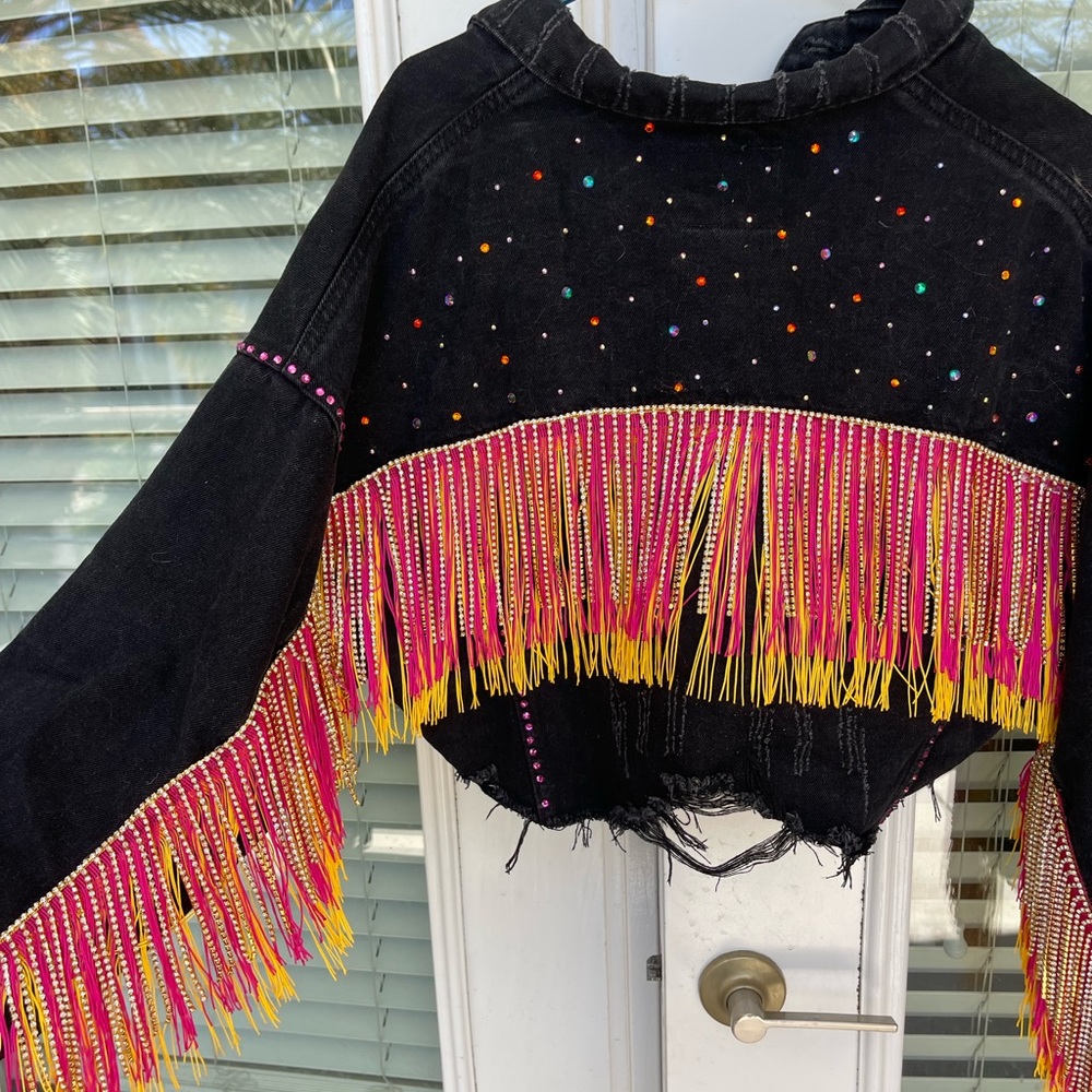 Custom Rhinestone Fringe Jackets- Made to Order - Picture 3 of 3
